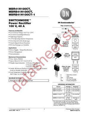 MBR41H100CTG datasheet  